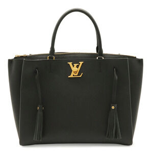 LOUIS VUITTON Lockme Handbag Tassel Leather Noir Black Strap